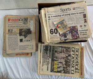 HUGE BIN FULL of Baseball Publications Including 1975-79 Baseball Bulletin, Baseball America and More