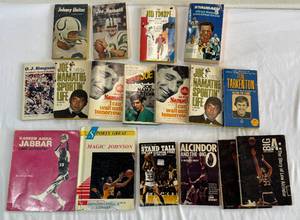Large Lot og Vintage Basketball and Football Books w Big Stars