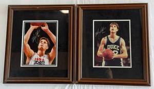 (2) Christian Laettner Autographed Photos Framed and Matted - #2