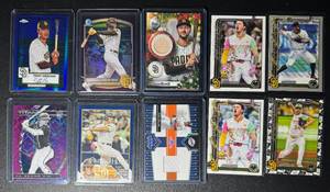 10-Card San Diego Padres Game-UsedParallel Baseball Card Lot (Merrill RCs)