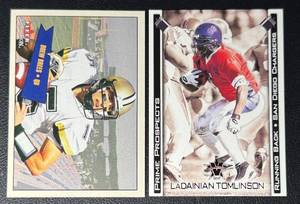 Drew Brees 2001 Fleer RC & Ladainian Tomlinson 2001 Vanguard Rookie Football Card Lot