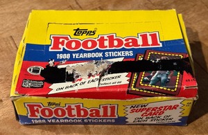 1988 Topps Yearbook Stickers Football Card Pack Box