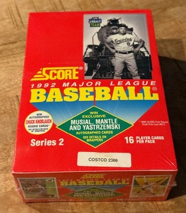 1992 Score Baseball Factory Sealed 36 Pack Card Box