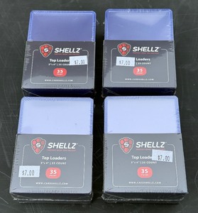 (4) Packs of 25 New Shellz 35 pt Toploaders - NEW 100 Total