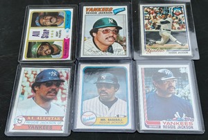 Reggie Jackson 6 Card Vintage Baseball Lot 1974-1982