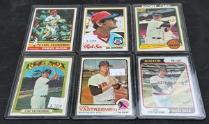 Carl Yastrzenski 6 Card Vintage Baseball Lot 1972-1983