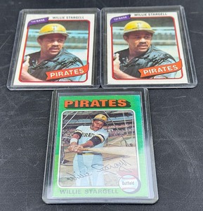 Willie Stargell 3 Card Vintage Baseball Lot 1975 and 1980