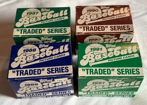 1987, 1988, 1990, 1991 Topps Traded Baseball Card Sets