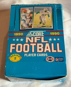 1990 Score NFL Football Series 2 Pack Box - 35 Card Packs (1 missing)