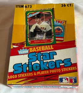 1987 Dleer Star Stickers Baseball 36 Pack Card Box