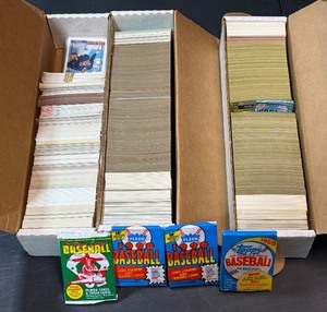 3 Large Boxes of 80s-90s Baseball Cards and 4 Packs