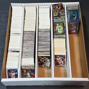 LARGE Box of 1990s Basketball Cards Including Finest and Metal