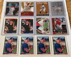 (12) Jim Thome Baseball Card Lot w 6 RCs, Die Cut, and Insert Cards