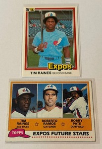 Tim Raines RC Lot 1981 Donruss and Topps Vintage Baseball Cards