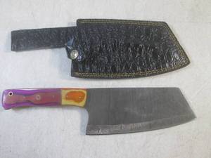 (FS) 12 Damascus Blade Cleaver wit...