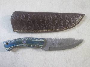 (FS) 7 78 Fixed Blade Damascus Kn...
