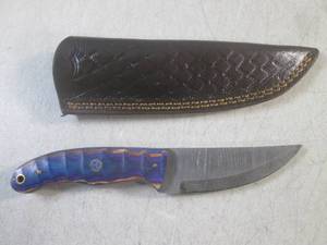 (FS) 7 78 Fixed Blade Damascus Kn...