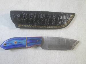 (FS) 8 18 Fixed Blade Damascus Kn...