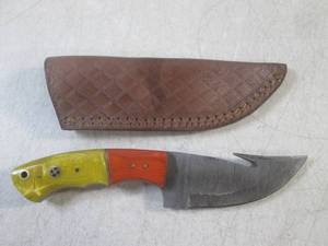 (FS) 7 78 Fixed Blade Damascus Kn...