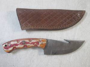(FS) 7 78 Fixed Blade Damascus Kn...