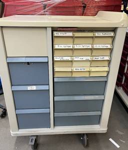 MSRP $2,500 Lionville Medical Crash CartProcedure Cart, Multiple Locking Drawers &amp Open Supply Bins, Integrated Waste Bag Holder, Mobile Hospital Supply Cart For ERICUClinic Use, Smooth Rolling Casters, NO KEYS INCLUDED
