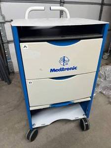 MSRP $1,800 Medtronic Mobile Medical Supply CartProcedure Cart With Dual Drawers &amp Stainless Top Shelf, Rolling Clinical Storage Cart On Casters - Good Condition