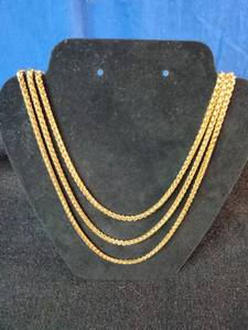 Brand New (3) 27 Gold Tone Rope Necklaces