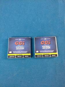 CCI 22 Winchester Magnum Rimfire (WMR) shotshells designed for pest control.