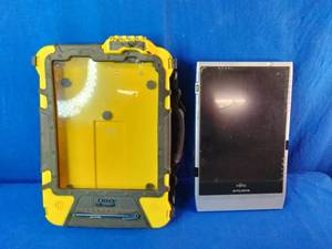 Fujitsu Stylistic tablet PC, likely from the ST5000 or ST5100 series and OtterBox 2600 Series heavy-duty waterproof case for tablet PCs