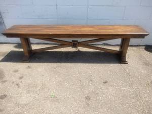 Dining Bench in a reclaimed barnwood finish