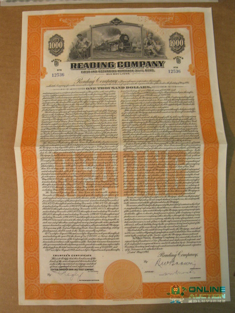 lot 18 image: Railroad Stock Certificates