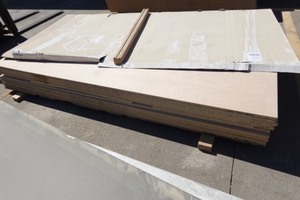 (12) 4x8 sheets of 0.75 inch Clear MapleWhite particle board