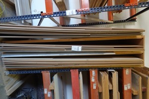 Miscellaneous 4x8 sheets 0.25 inch particle board (many different species of wood)
