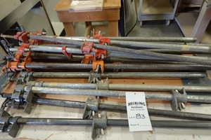 (18) Miscellaneous Pipe clamps (cart not included)