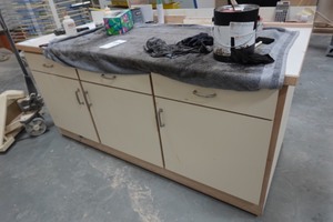 Shop bench on castor wheels 74x30