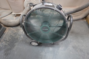 Fan & (4) plastic saw horses (doors not included)