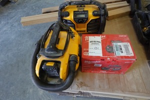 Dewalt vacuum, Dewalt radio, Milwaukee cordless compact band saw