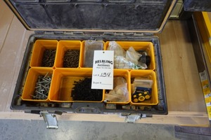 (2) Dewalt tool boxes full of inventory & tools, 3 squares