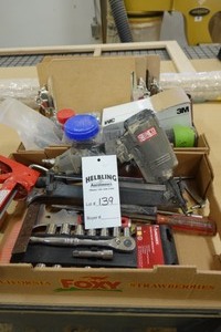 Senco nailer, socket set, miscellaneous screws