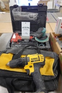 Dewalt 20-volt, Senco nailer, Dynabrade sander