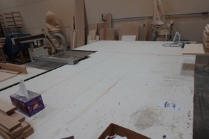 Heavy duty table saw table 11 foot x8 foot tapers to 5 foot