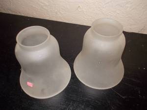 Vintage Frosted Glass Light Shades - 2-Piece Lot