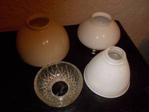 Assorted Vintage Glass Light Shades - 4-Piece Lot
