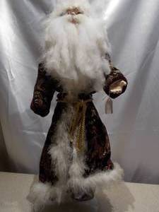 Vintage Red Velvet Santa Claus Tabletop Figurine