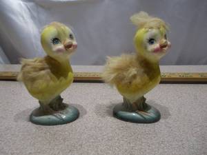 Vintage Ceramic Yellow Duckling Figurines (Pair)