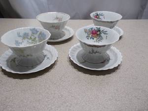 Vintage Floral Pedestal Cup & Saucer Mix Estate Lot