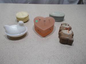 Vintage Small Trinket & Jewelry Box Collection - 5 Pieces