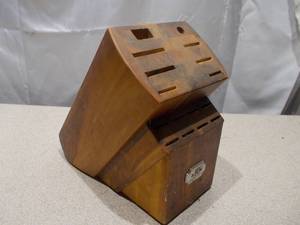 Vintage Wooden Kitchen Knife Block Organizer