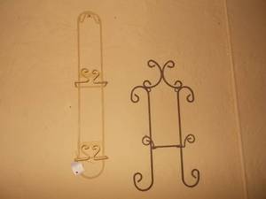 Decorative Wrought-Metal Scrollwork Wall Plate Racks