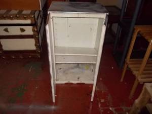 White Vintage Wooden Side Cabinet  Stand